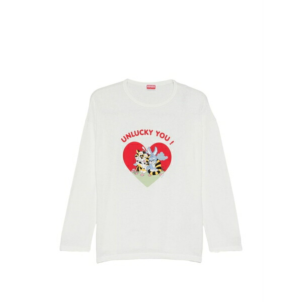 ケンゾー レディース ティーシャツ トップス Graphic-print t-shirt White レディースファッション-Tシャツ・カットソー