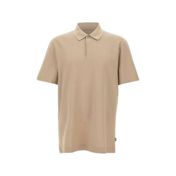 元締め メンズ スポーツシャツ トップス Checked jacquard polo shirt Neutrals