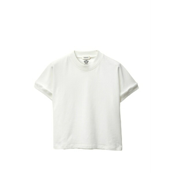 ヴェルサーチ レディース ティーシャツ トップス Embroidered stretch cotton jersey t-shirt White