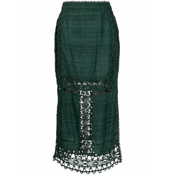 ウラ・ジョンソン レディース スコート ボトムス High-waisted lace skirt Green
