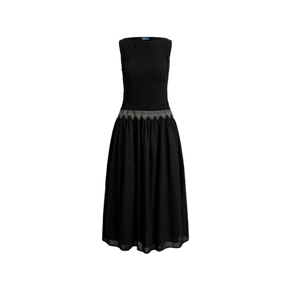 ラルフローレン レディース ワンピース トップス Shirred-trim midi dress Black｜asty 63,690円