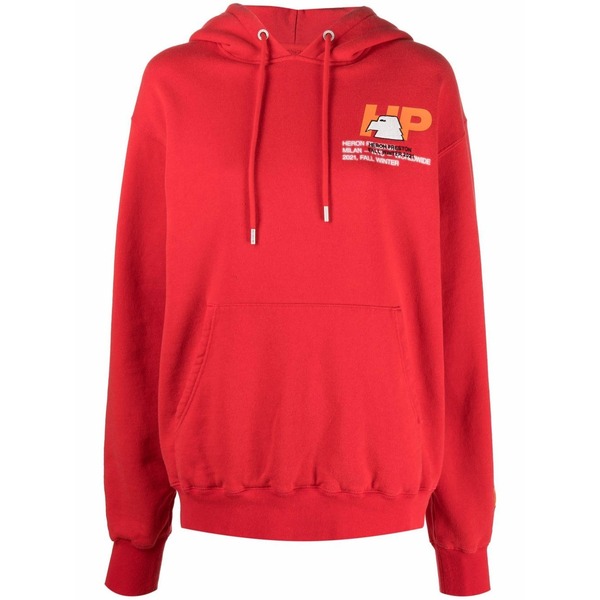戸呂 プレストン レディース パーカー・スウェットシャツ アウター Logo-print hoodie Red