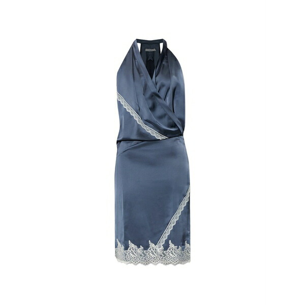 イロ レディース 衣装 トップス Tola lace-trim mini dress Blue