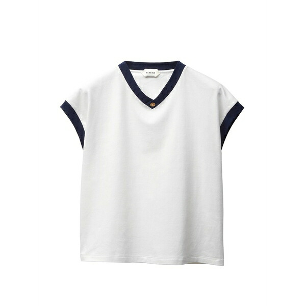 ヴェルサーチ メンズ Tシャツ トップス Stretch cotton-jersey slim t-shirt White｜asty