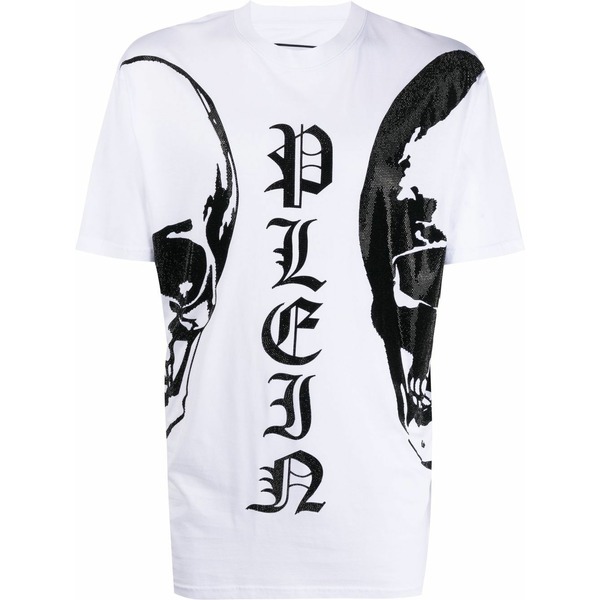 フィリッププレイン メンズ Tシャツ トップス Short sleeve t-shirt White｜asty