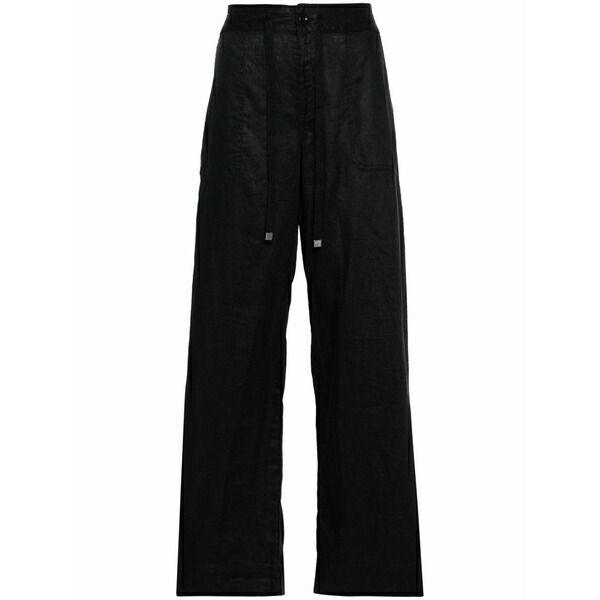 ラルフローレン レディース 心地好いズボン下 ボトムス Drawstring-waist linen trousers Black