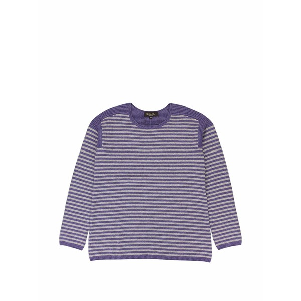 ロロピアーナ レディース 編み物\u0026ティーシャツ アウター Striped crew-neck sweater Purple