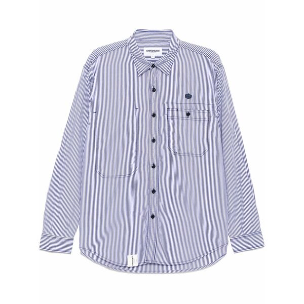 チョコレート メンズ シャツ トップス Striped shirt Blue｜asty 22,260円