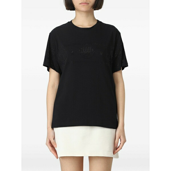 シアラフェラーニ レディース プルオーバー トップス Logomania t-shirt Black