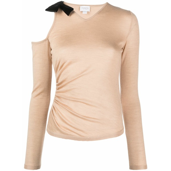 ジャンバティスタ ヴァリ レディース 編み物\u0026プルオーバー アウター Bow-detail cut-out jumper Neutrals