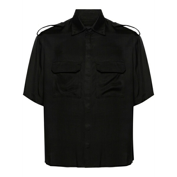 ニールバレット メンズ シャツ トップス Epaulettes short-sleeve shirt Black｜asty