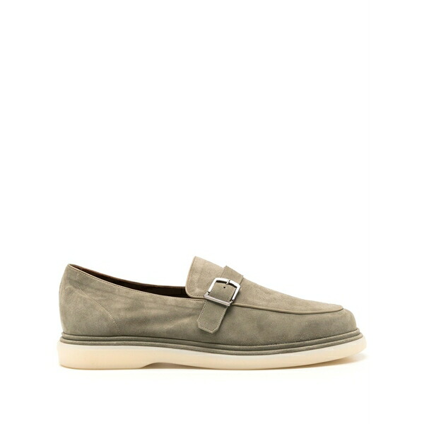 フラテッリ ロセッティ メンズ スリッポン・ローファー シューズ Buckled suede loafers Green｜asty