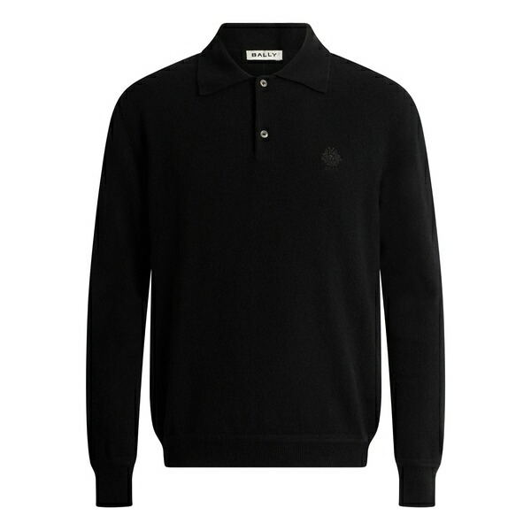 バリー メンズ プルオーバー トップス Long-sleeves polo shirt Black