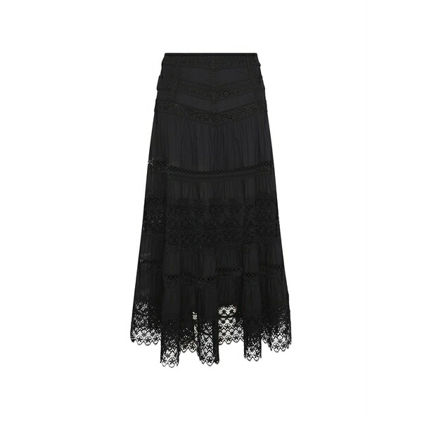 チャロ ルイス イビザ レディース スカート ボトムス Serza crochet-design tiered skirt Black|asty