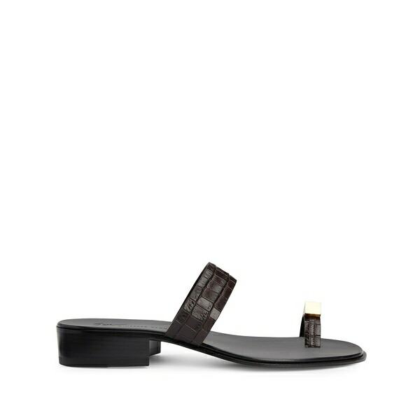 ジュゼッペザノッティ メンズ サンダル シューズ Bardack snakeskin-effect toe-loop sandals Brown