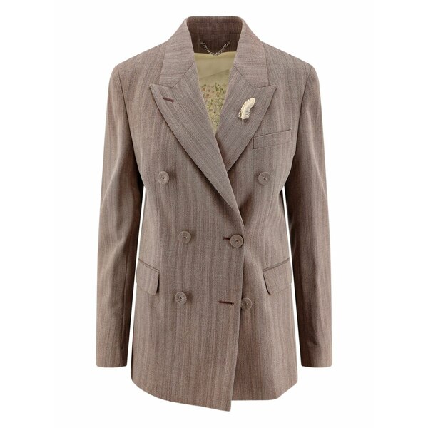 ゴールデングース レディース 上衣＆上衣 アウター Double-breasted feather-detail jacket Neutrals