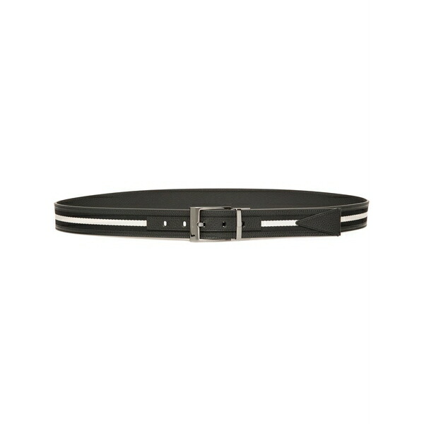 バリー メンズ 胴締め 佩び物 Shiffie logo engraved reversible belt  Black