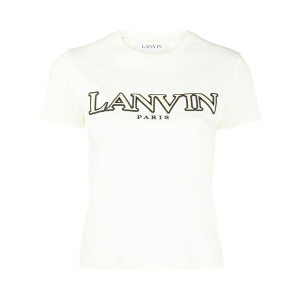 ランバン レディース プルオーバー トップス Logo-patch t-shirt White
