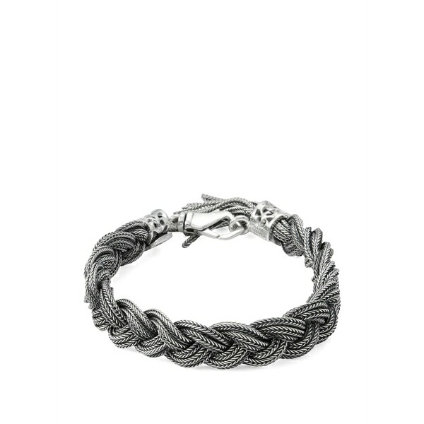 エマニュエレ ビコッキ メンズ ブレスレット・バングル・アンクレット 付属物 Braided medium bracelet Silver