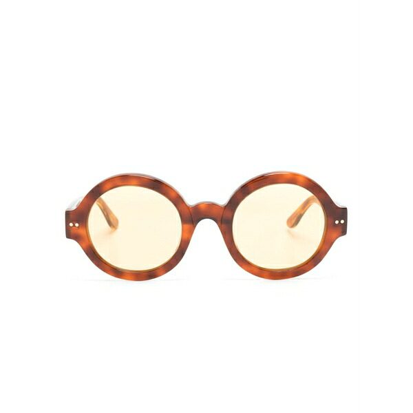 レトロスーパーフューチャー レディース サングラス＆アイウェア アクセサリー Nakagin tower blonde round-frame sunglasses Brown｜asty