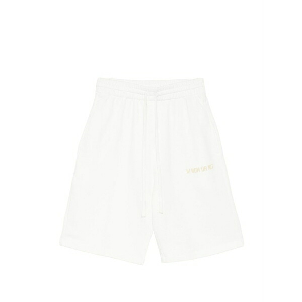 インノミネイト メンズ 心地好いズボン下 ボトムス Logo-print knee-length shorts White
