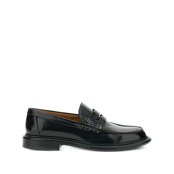 ジバンシー メンズ スリッポン・ローファー シューズ Brushed-leather loafers Black