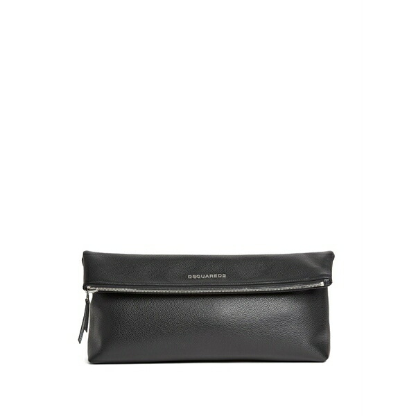 ディースクエアード メンズ ショルダーバッグ 御徒面子 Neoclassic pebbled leather messenger bag Black