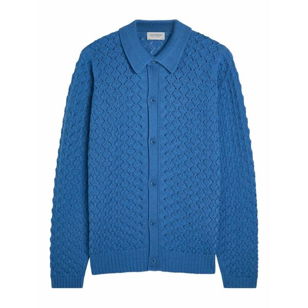 ジョンスメドレー メンズ ジレー アウター Winster open-knit cardigan Blue