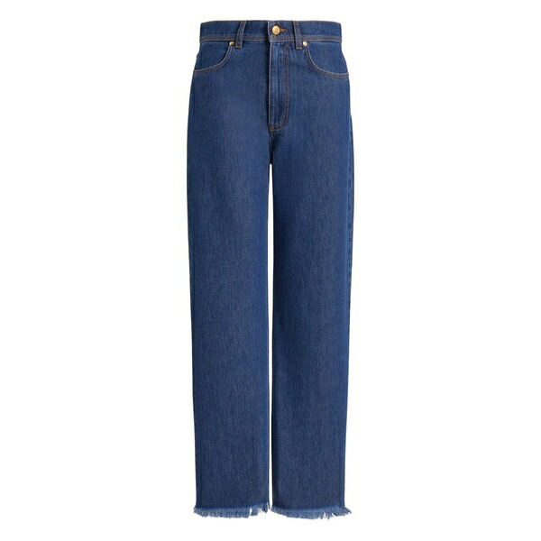 アルベルタ フェレッティ レディース ジーンズズボン下 ボトムス Fringed-hem jeans Blue