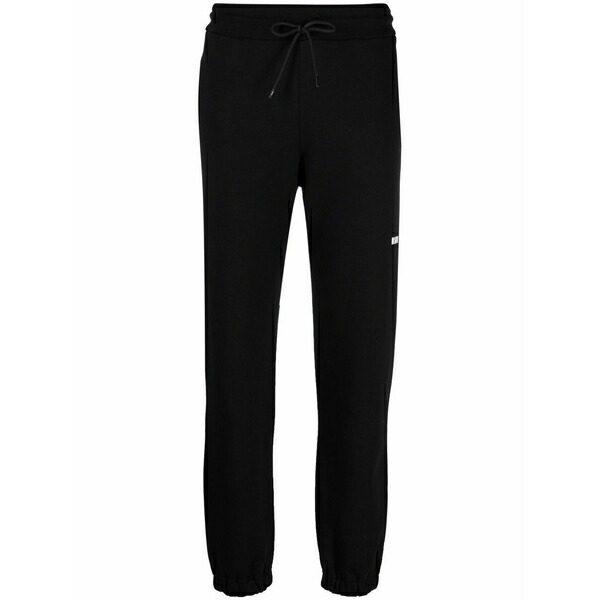 エムエスジイエム レディース 心地好いズボン下 ボトムス Logo detail jersey sweatpants Black