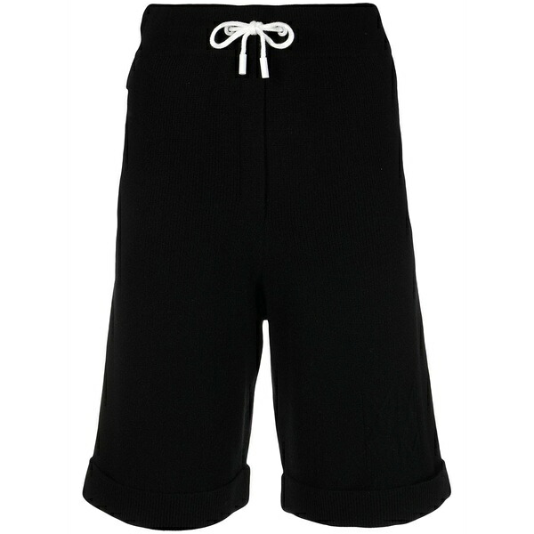 マックス アンド モイ レディース 心地好いズボン下 ボトムス Rib-knit merino blend shorts Black
