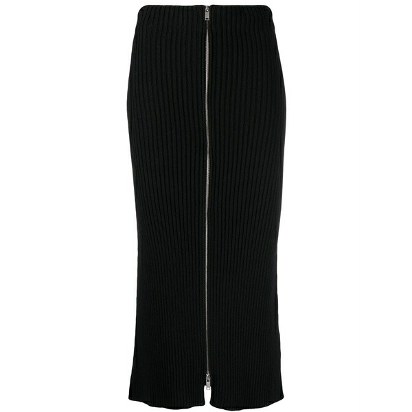 ジル・サンダー レディース スコート ボトムス Ribbed-knit cotton pencil skirt Black