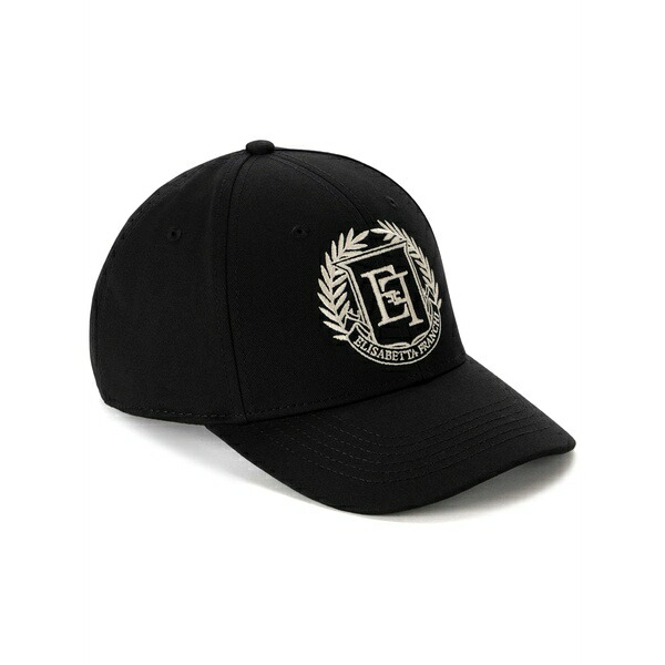 エリザベスフランキ レディース かぶり笠 佩び物 Logo baseball cap Black