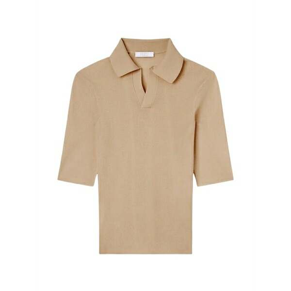 フェデーリ レディース スポーツシャツ トップス V-neck short-sleeved top Neutrals