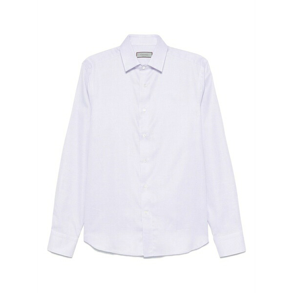 カナーリ メンズ プルオーバー トップス Buttoned cotton shirt Purple