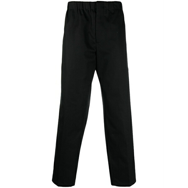 ジル・サンダー メンズ カジュアルパンツ ボトムス Straight-leg cotton trousers Black｜asty