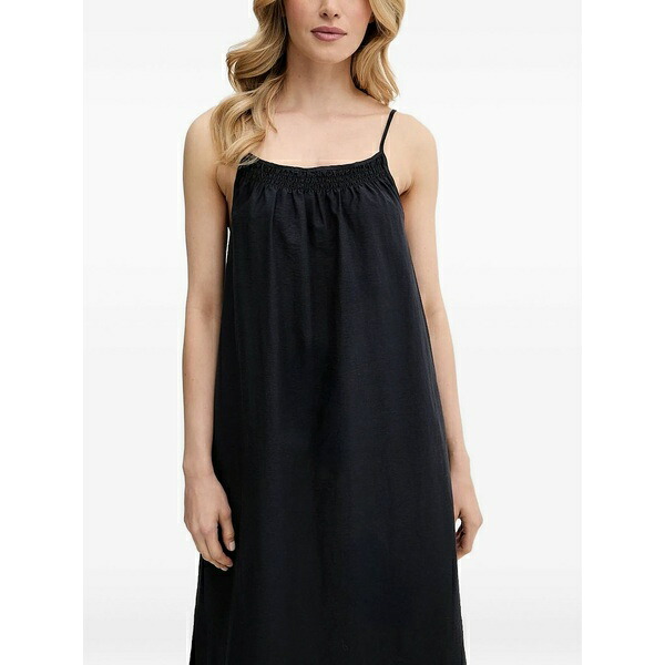 マルコポーロ レディース ワンピース トップス Smocked-detail slip dress Black｜asty