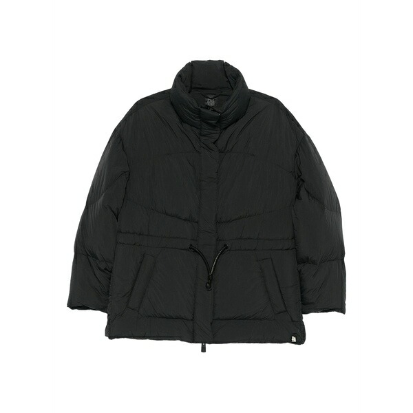 ベイコン レディース 厚地の外套 アウター Drawstring-waist padded coat Black
