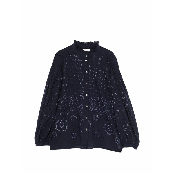 アンティックバティック レディース プルオーバー トップス Bandini ruffled-collar blouse Blue