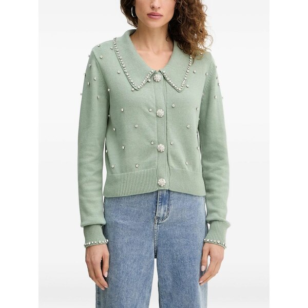 シルビアンヒーチ レディース ジレー アウター Embellished-collar cardigan Green