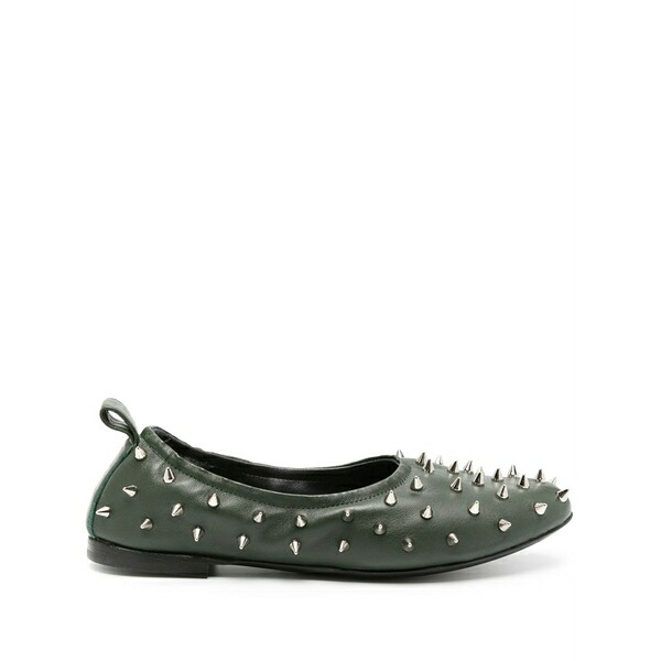 エージーエル レディース サンダル シューズ Milly spike-stud leather ballerina shoes Green
