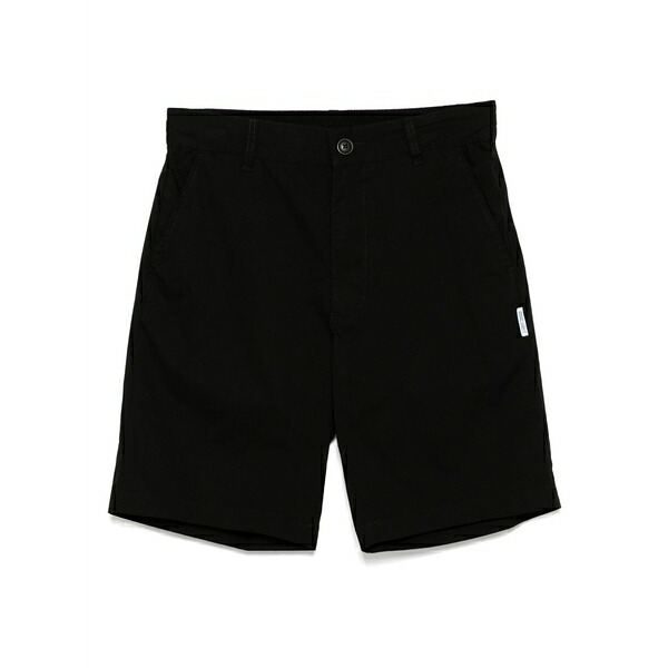 イズエ メンズ 心地よいズボン下 ボトムス Logo patch shorts  Black