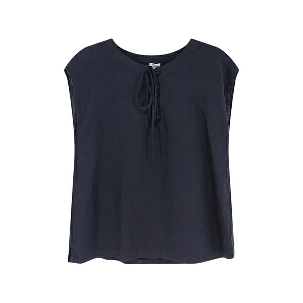 アスペジ レディース カットソー トップス Tie-neck sleeveless top Blue
