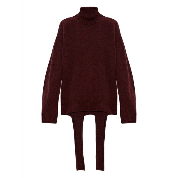 イッセイミヤケ レディース 編み物\u0026スウェーター アウター Backpack turtleneck sweater Brown