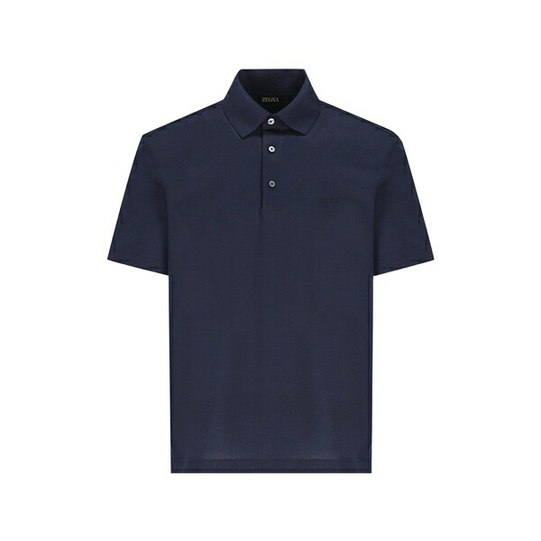 ゼニア メンズ スポーツシャツ トップス Short-sleeve piqu?? polo shirt Blue