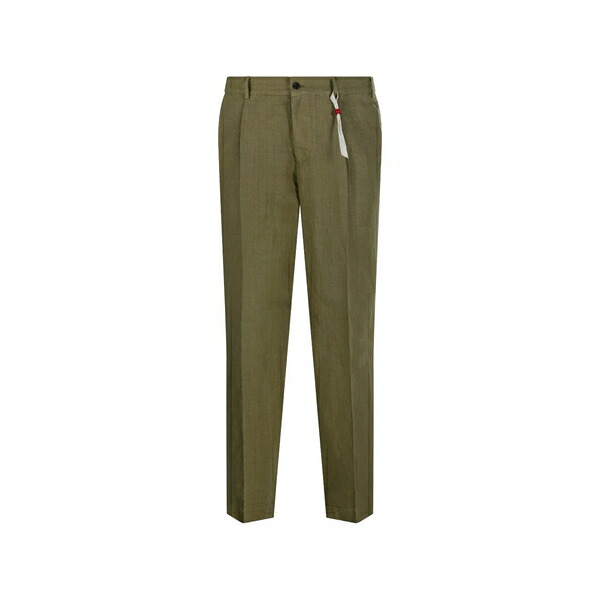 サンタニエロ メンズ 心地好いズボン下 ボトムス Irno pleated trousers Green