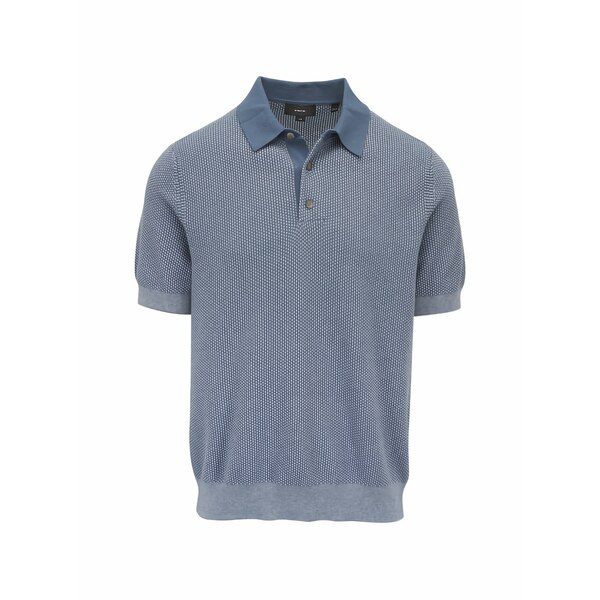 ヴィンス メンズ スポーツシャツ トップス Knitted polo shirt Blue
