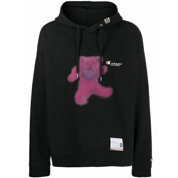 ミハラヤスヒロ メンズ パーカー・スウェットシャツ アウター X champion graphic-print hoodie Black