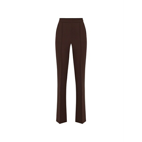 エリザベスフランキ レディース 心地好いズボン下 ボトムス Ribbed trousers Brown
