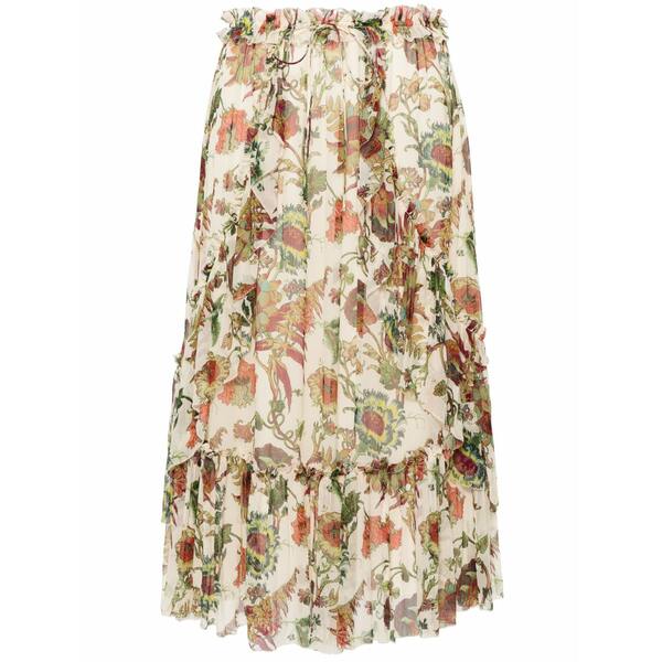 ウラ・ジョンソン レディース スコート ボトムス Freesia tiered silk skirt Neutrals